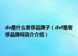 dv是什么奢侈品牌子（dvf是奢侈品牌吗简介介绍）