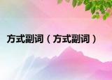 方式副词（方式副词）