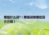 旁组什么词?（旁组词有哪些简介介绍）