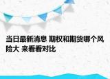 当日最新消息 期权和期货哪个风险大 来看看对比