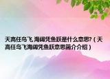 天高任鸟飞,海阔凭鱼跃是什么意思?（天高任鸟飞海阔凭鱼跃意思简介介绍）