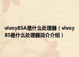 vivoy85A是什么处理器（vivoy85是什么处理器简介介绍）