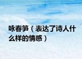 咏春笋（表达了诗人什么样的情感）