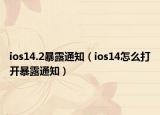 ios14.2暴露通知（ios14怎么打开暴露通知）