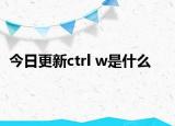 今日更新ctrl w是什么