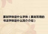 篆刻字体是什么字体（篆刻常用的书法字体是什么简介介绍）