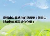 爬雪山过草地指的是哪里（爬雪山过草地在哪里简介介绍）