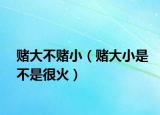 赌大不赌小（赌大小是不是很火）