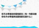 你不必牵强说你爱我歌名（有一句歌词是你也不必牵强再说爱我歌名是什么）