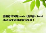 濡備綍璋冩暣iwatch浜害（iwatch怎么关闭自动调节亮度）