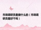 市场调研员是做什么的（市场调研员是好干吗）