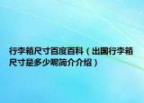 行李箱尺寸百度百科（出国行李箱尺寸是多少呢简介介绍）