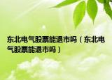 东北电气股票能退市吗（东北电气股票能退市吗）