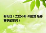 我明白（太放不开 你的爱 是那首歌的歌词）