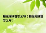 顿组词拼音怎么写（顿组词拼音怎么写）