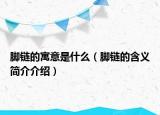 脚链的寓意是什么（脚链的含义简介介绍）