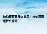 神仙哥哥是什么意思（神仙哥哥是什么意思）