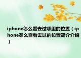 iphone怎么看去过哪里的位置（iphone怎么查看去过的位置简介介绍）