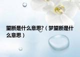 望断是什么意思?（梦望断是什么意思）
