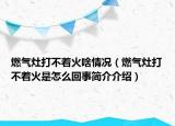 燃气灶打不着火啥情况（燃气灶打不着火是怎么回事简介介绍）