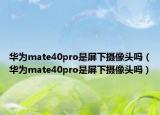 华为mate40pro是屏下摄像头吗（华为mate40pro是屏下摄像头吗）