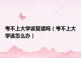 考不上大学该复读吗（考不上大学该怎么办）