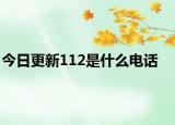 今日更新112是什么电话