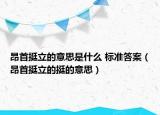 昂首挺立的意思是什么 标准答案（昂首挺立的挺的意思）