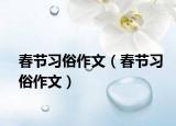 春节习俗作文（春节习俗作文）