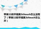 苹果11和平精英3dtouch怎么没有了（苹果11和平精英3dtouch怎么开）