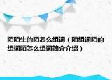 陌陌生的陌怎么组词（陌组词陌的组词陌怎么组词简介介绍）