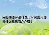 网络词语pc是什么（pc网络用语是什么意思简介介绍）