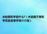 水的象形字是什么?（水是属于象形字还是表意字简介介绍）