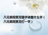 八兄弟同赏月猜字谜是什么字（八兄弟同赏月打一字）