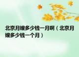 北京月嫂多少钱一月啊（北京月嫂多少钱一个月）