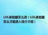 LOL体验服怎么进（LOL体验服怎么才能进入简介介绍）