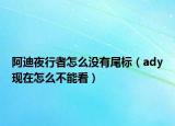 阿迪夜行者怎么没有尾标（ady现在怎么不能看）