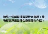 神马一切都是浮云是什么意思（神马都是浮云是什么意思简介介绍）