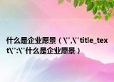什么是企业愿景（