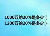 1000万的20%是多少（1200万的20%是多少）