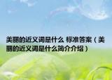 美丽的近义词是什么 标准答案（美丽的近义词是什么简介介绍）