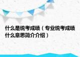 什么是统考成绩（专业统考成绩什么意思简介介绍）