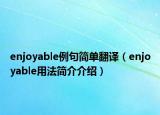 enjoyable例句简单翻译（enjoyable用法简介介绍）