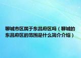 聊城市区属于东昌府区吗（聊城的东昌府区的范围是什么简介介绍）
