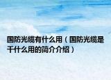 国防光缆有什么用（国防光缆是干什么用的简介介绍）