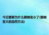 今日更新为什么眼睛变小了(眼睛变大的自然方法)