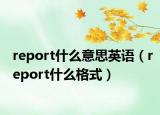 report什么意思英语（report什么格式）