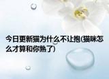 今日更新猫为什么不让抱(猫咪怎么才算和你熟了)