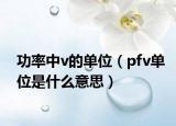 功率中v的单位（pfv单位是什么意思）