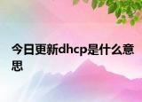 今日更新dhcp是什么意思